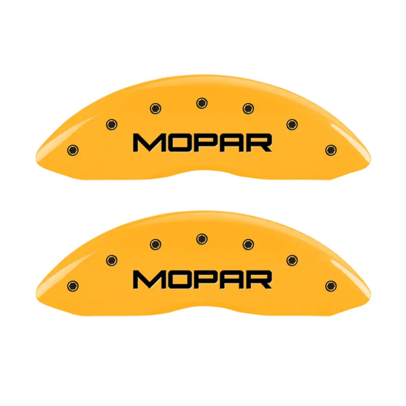 Mgp 4 Caliper Covers Engraved Front & Rear Mopar Yellow Finish Black Char 2005 Chrysler 300 1