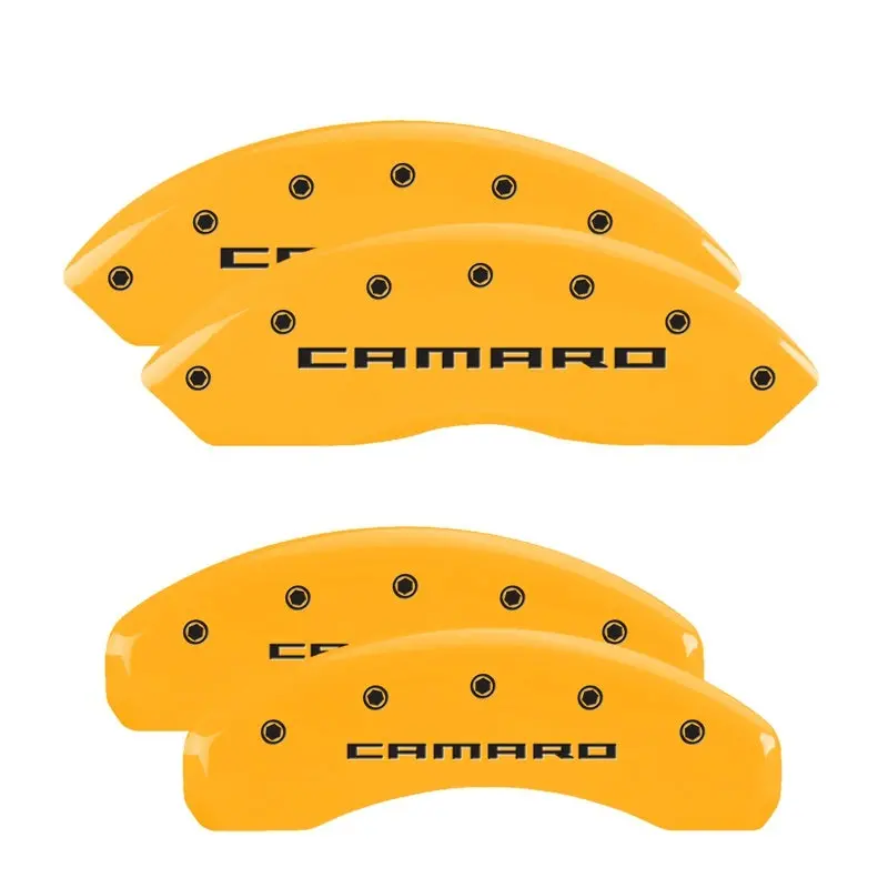 Mgp Gen 5 Camaro Front & Rear 4-Piston Caliper Covers – Engraved Yellow-On-Black Finish 1