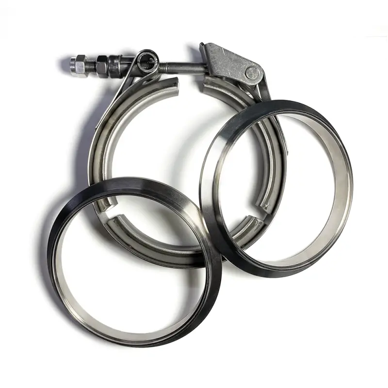 Ticon Industries 3.5-Inch Titanium V-Band Clamp Assembly – Quick-Release With Male/Female Flanges 1