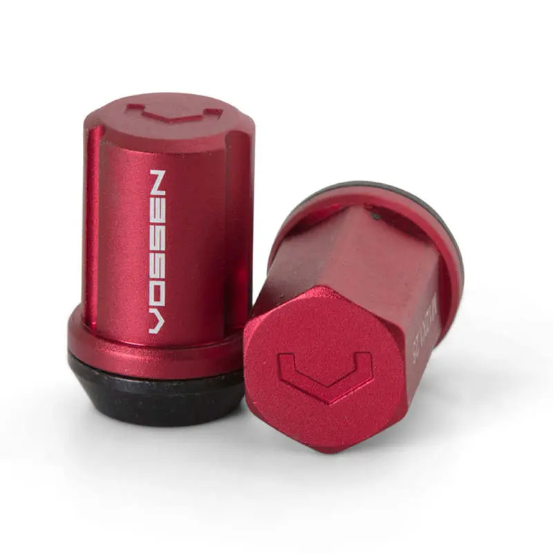 Vossen 35Mm Lock Nut - 12X1.25 - 19Mm Hex - Cone Seat - Red (Set Of 4) 1