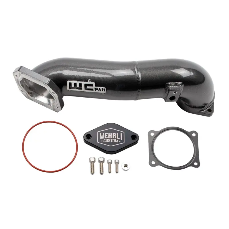 Wehrli 11-16 Lml Duramax Passenger Side Upper Crossover Intercooler Pipe Kit - Gloss White 1