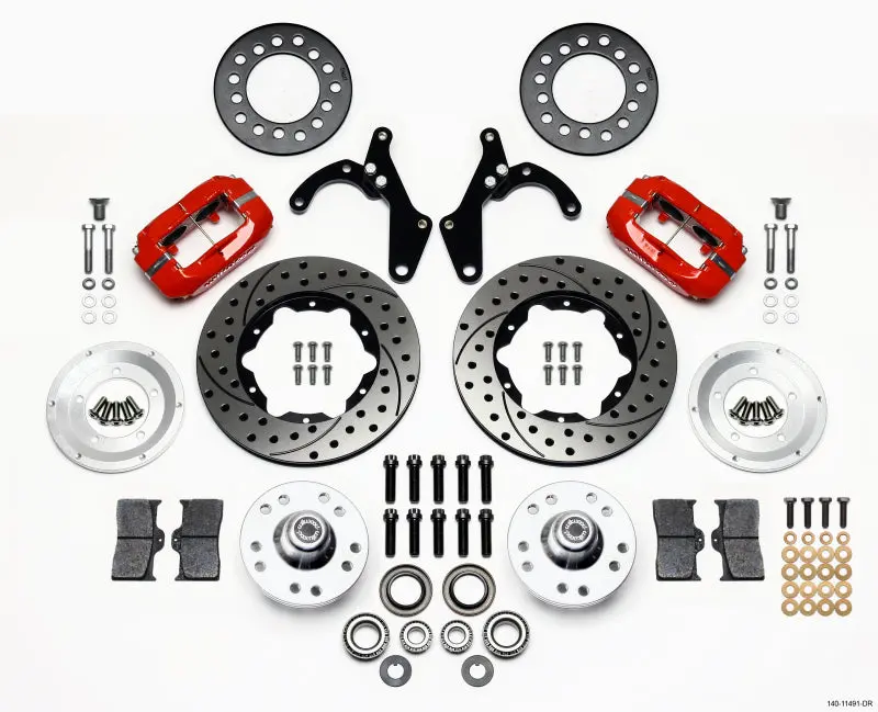 Wilwood Forged Dynalite Front Brake Kit – 11-Inch Drilled Rotors – Fits 1955–1957 Chevrolet 1
