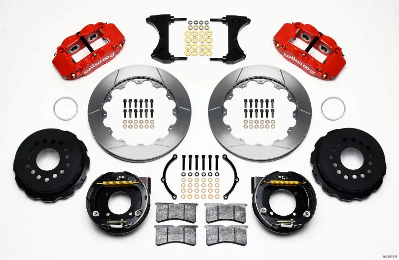 Wilwood Narrow Superlite 4R Rear Parking Brake Kit – 12.88" Rotor, Red Finish, Compatible With Chevy 12-Bolt Axles & C-Clips 1