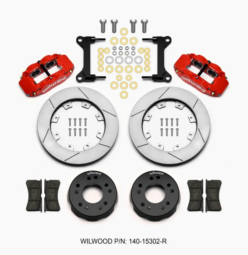 Wilwood Narrow Superlite 6R Front Brake Kit – 12.19" Drilled Rotors, Red Calipers, Fits 1963–1987 C10 W/ Pro Spindles 1